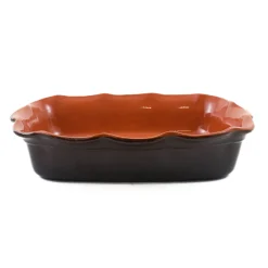 Online Glazed Terracotta Wavy Roasting Dish, 35cm Baking Supplies & Equipment