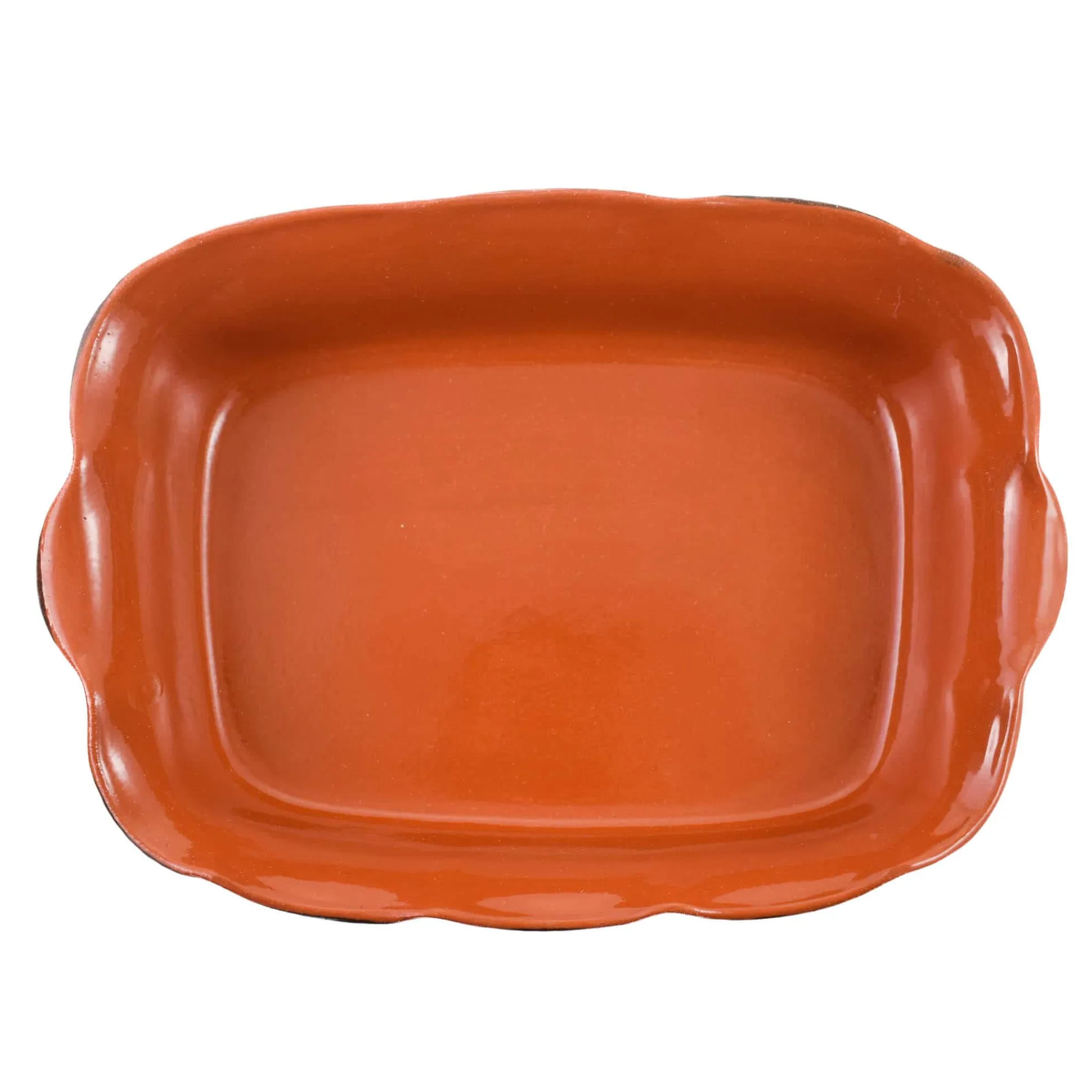 Online Glazed Terracotta Wavy Roasting Dish, 35cm Baking Supplies & Equipment