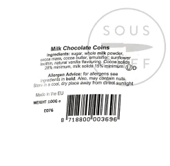 Outlet Gold Milk Chocolate Coins, 100g Ingredients Brands|Chocolate & Sweets