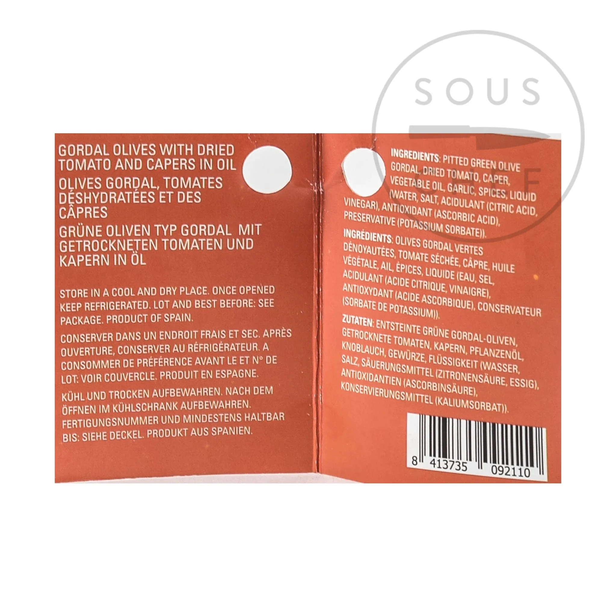 Online Gordal Olives with Dried Tomatoes and Capers, 580g Ingredients Brands|Spanish Ingredients