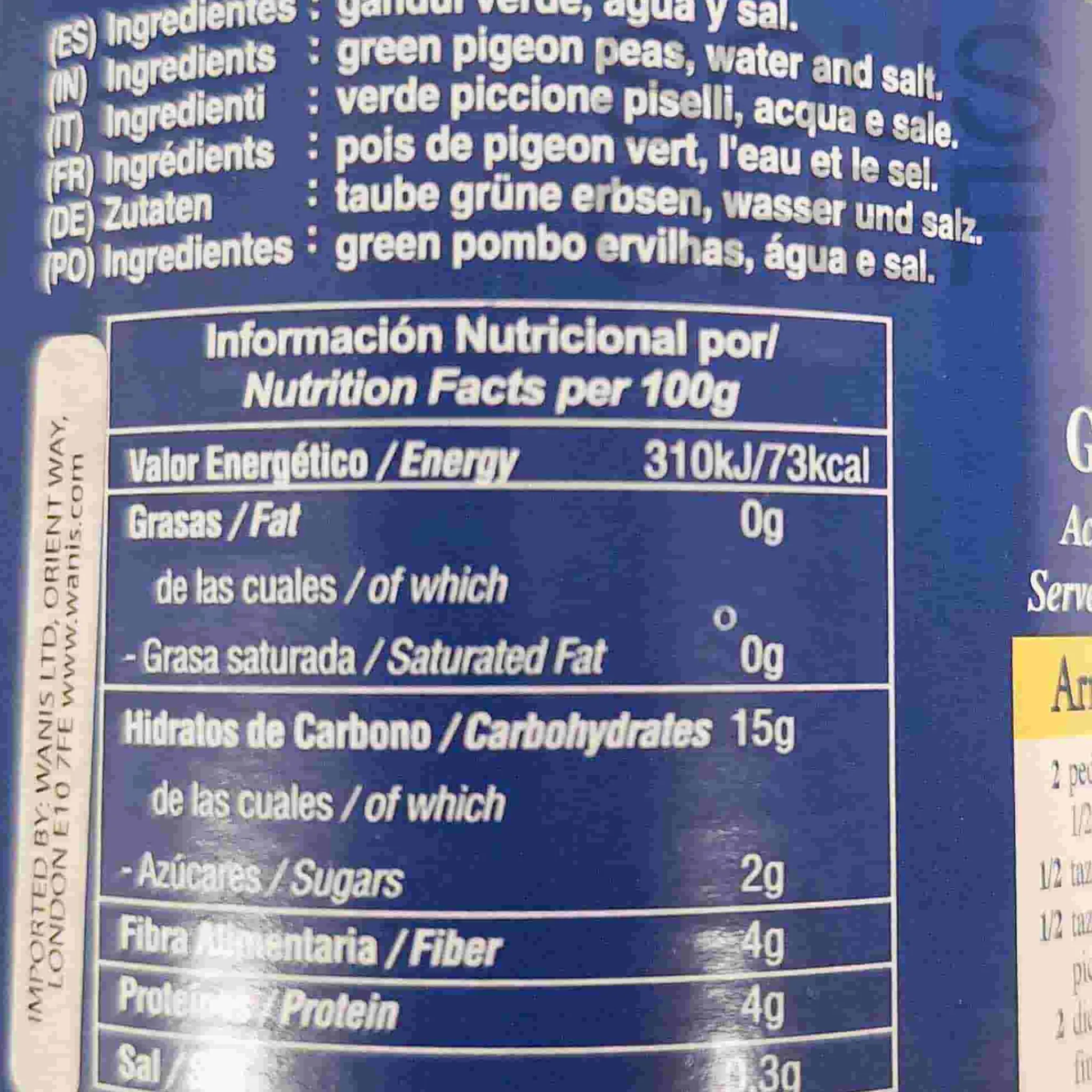 Best Green Pigeon Peas, 425g Ingredients Brands|Pasta, Rice & Beans