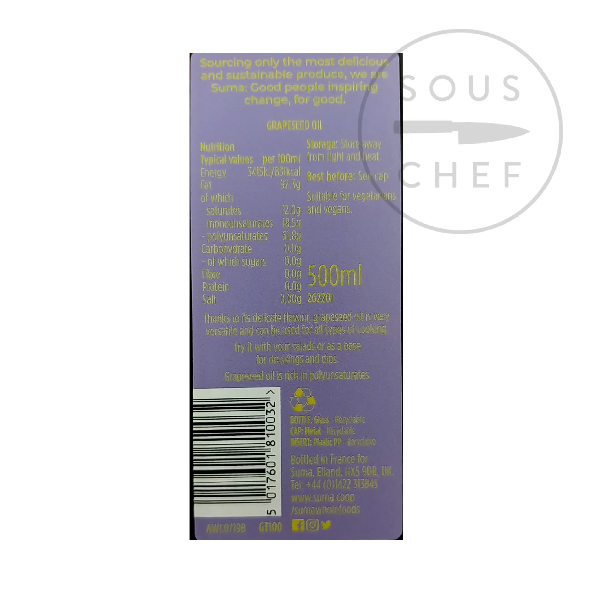 Online Grapeseed Oil, 500ml Oil, Vinegar & Dressings|Ingredients Brands