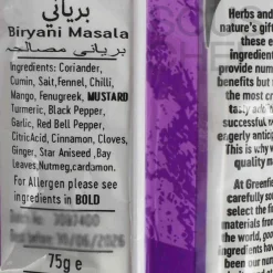 Best Biryani Masala, 75g Ingredients Brands|Herbs & Spices