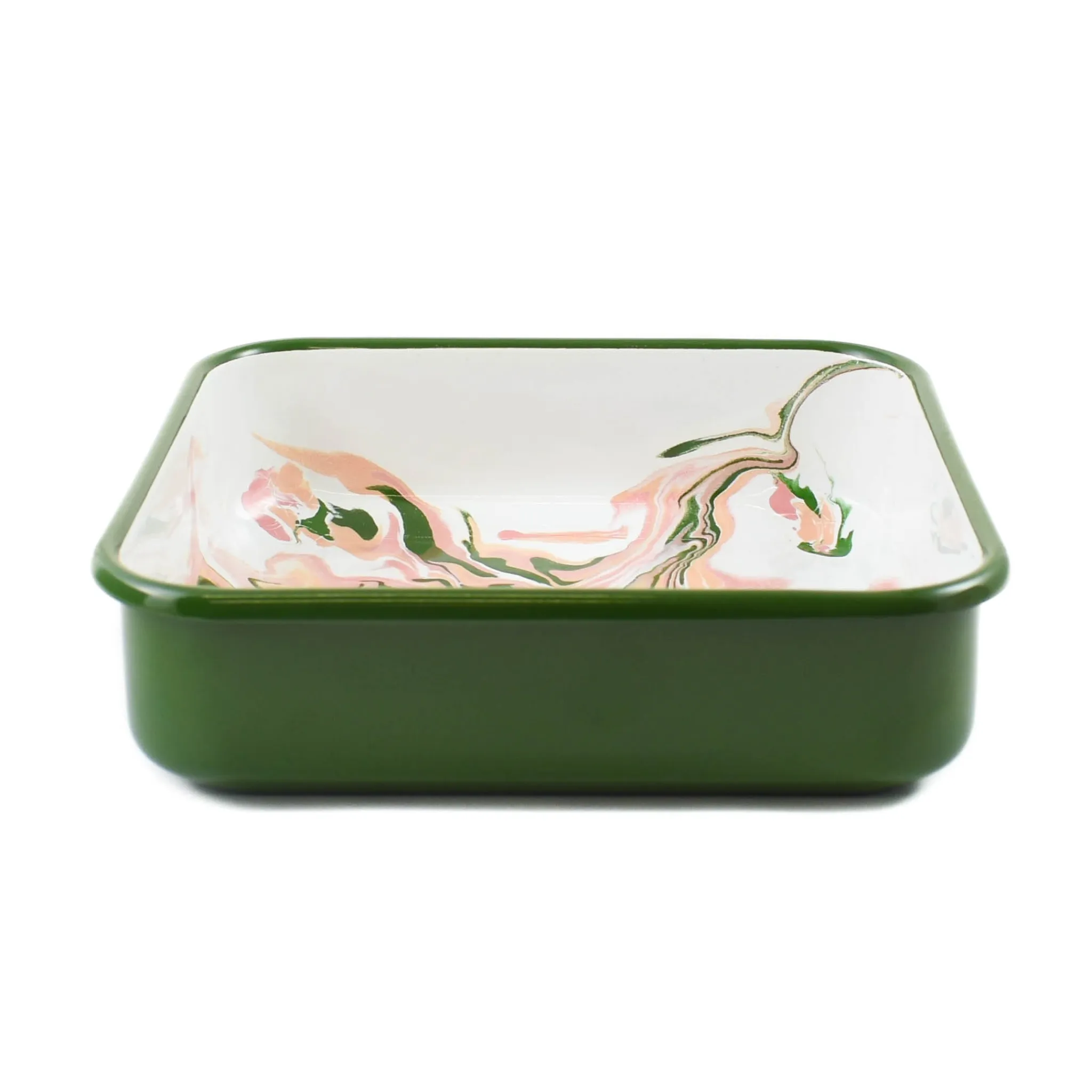 Clearance Green Marble Enamel Square Roasting & Serving Dish, 22cm Baking Supplies & Equipment
