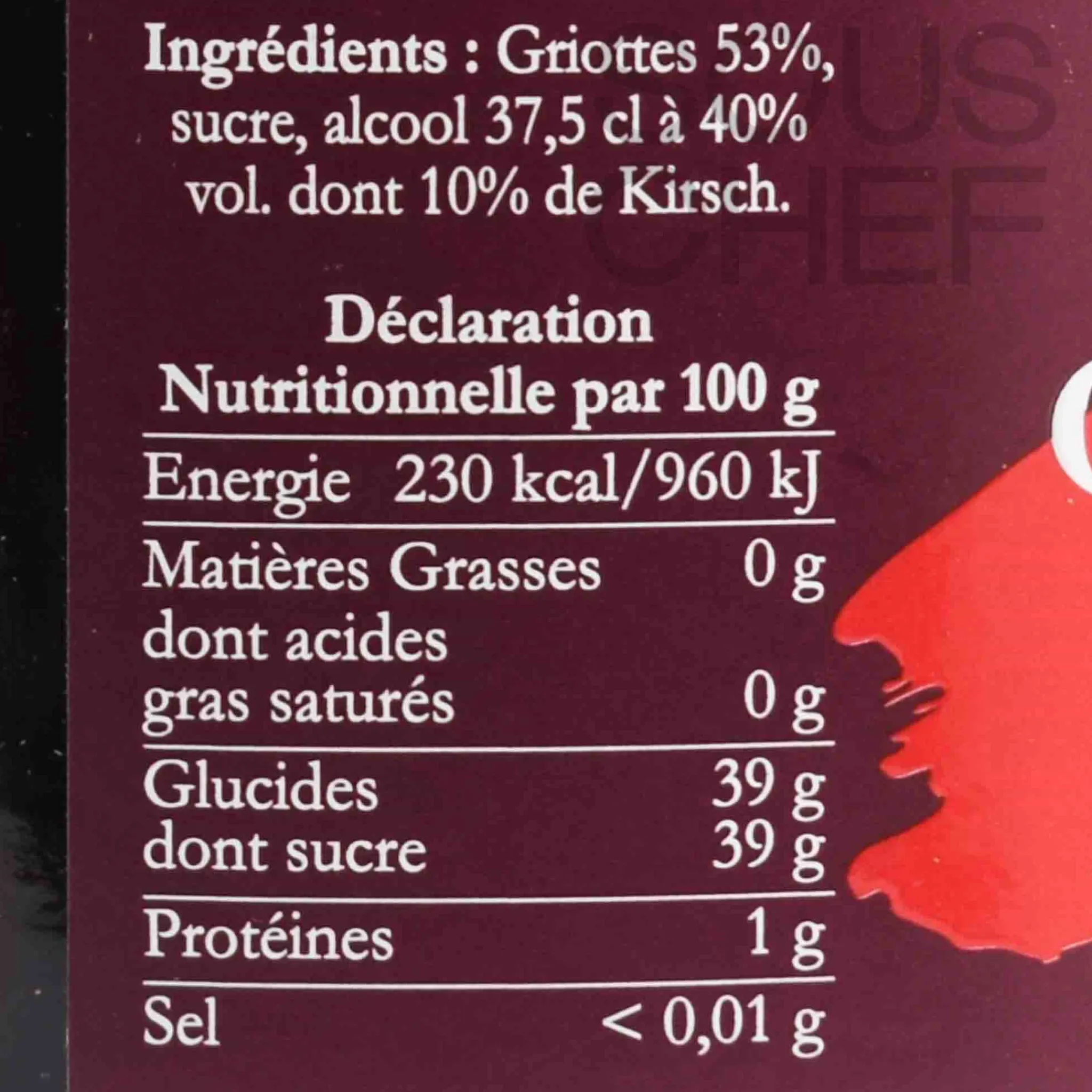 Discount Griottines (15%), 1 litre Ingredients Brands|French Ingredients