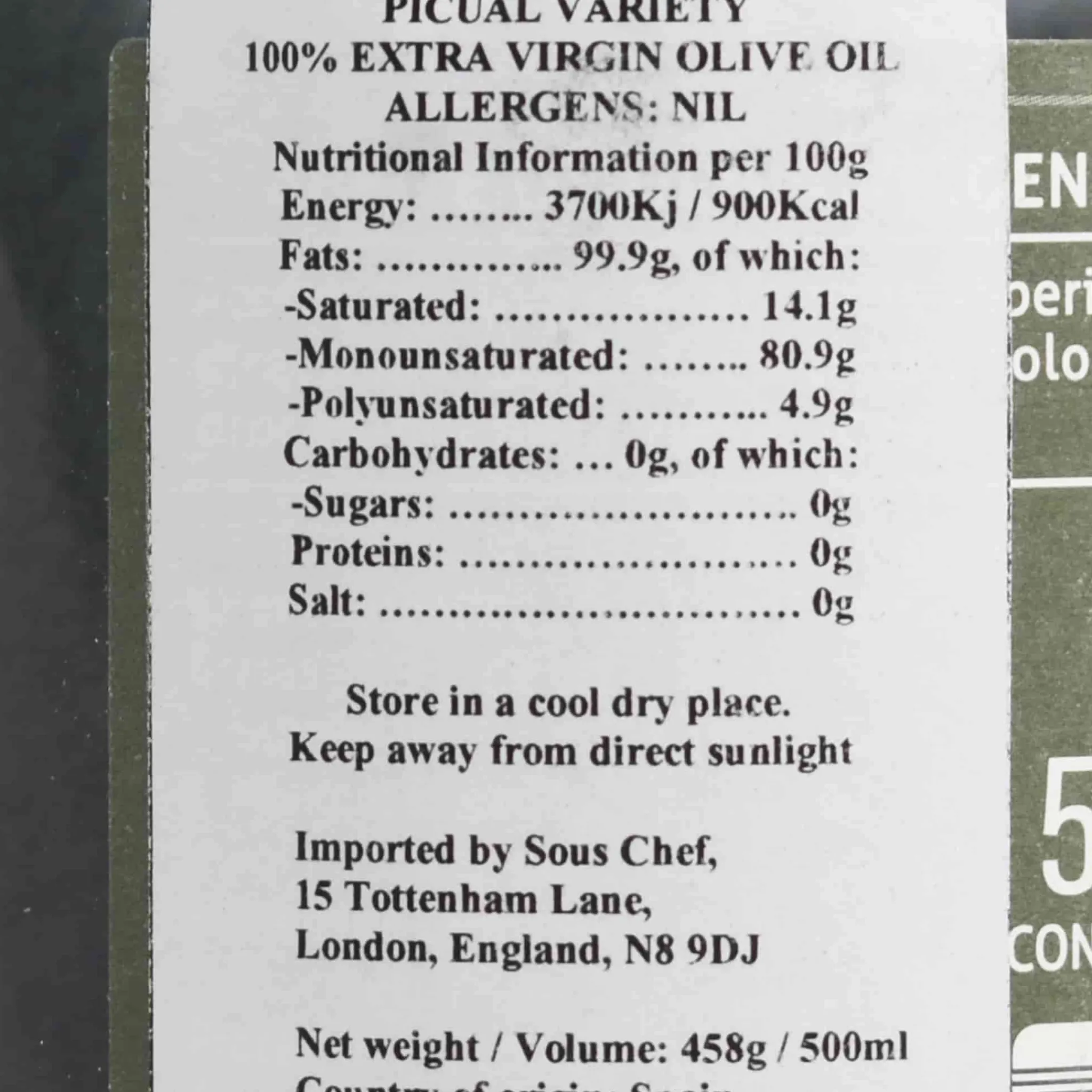 Best Hacienda el Palo Premium Picual Extra Virgin Olive Oil Ingredients Brands|Spanish Ingredients