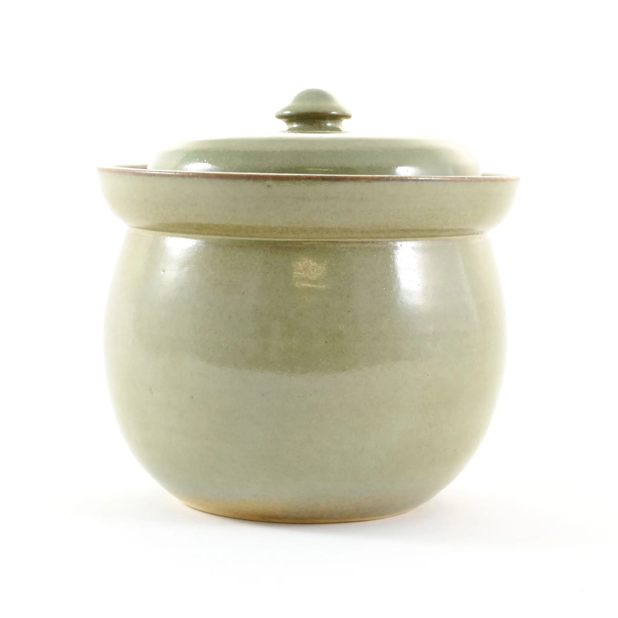 Clearance Handmade Stoneware Fermenting Crock in Green 2 litre Pickling, Preserving & Fermenting Jars