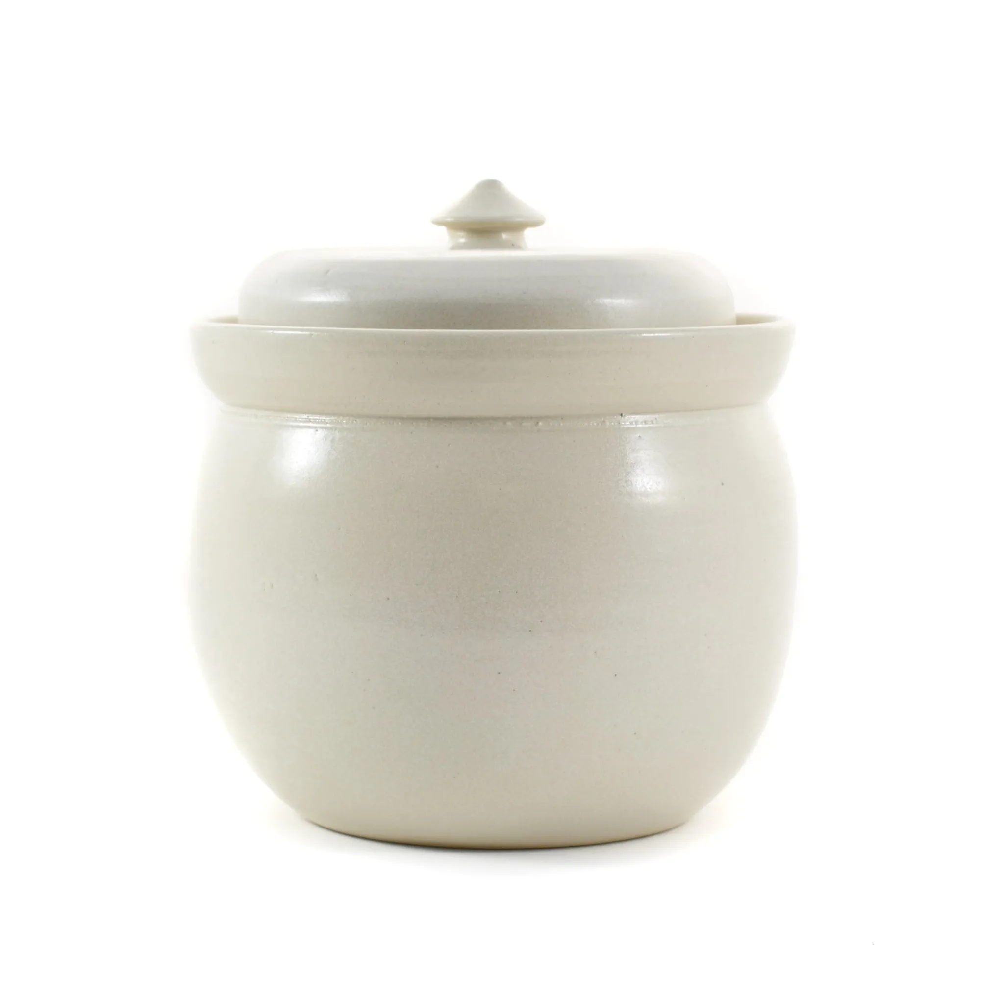 Hot Handmade Stoneware Fermenting Crock in White 2 litre Pickling, Preserving & Fermenting Jars