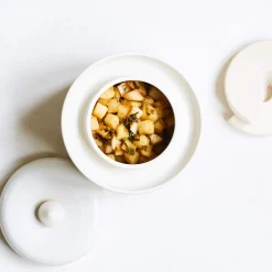 Hot Handmade Stoneware Fermenting Crock in White 2 litre Pickling, Preserving & Fermenting Jars