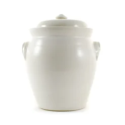 New Handmade Stoneware Fermenting Crock in White 4.5 litre Pickling, Preserving & Fermenting Jars