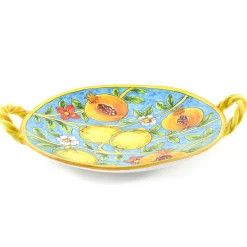 New Hand Painted Centrepiece Dish - Pomegranates & Lemons, 35cm Tableware Brands|Italian Ingredients
