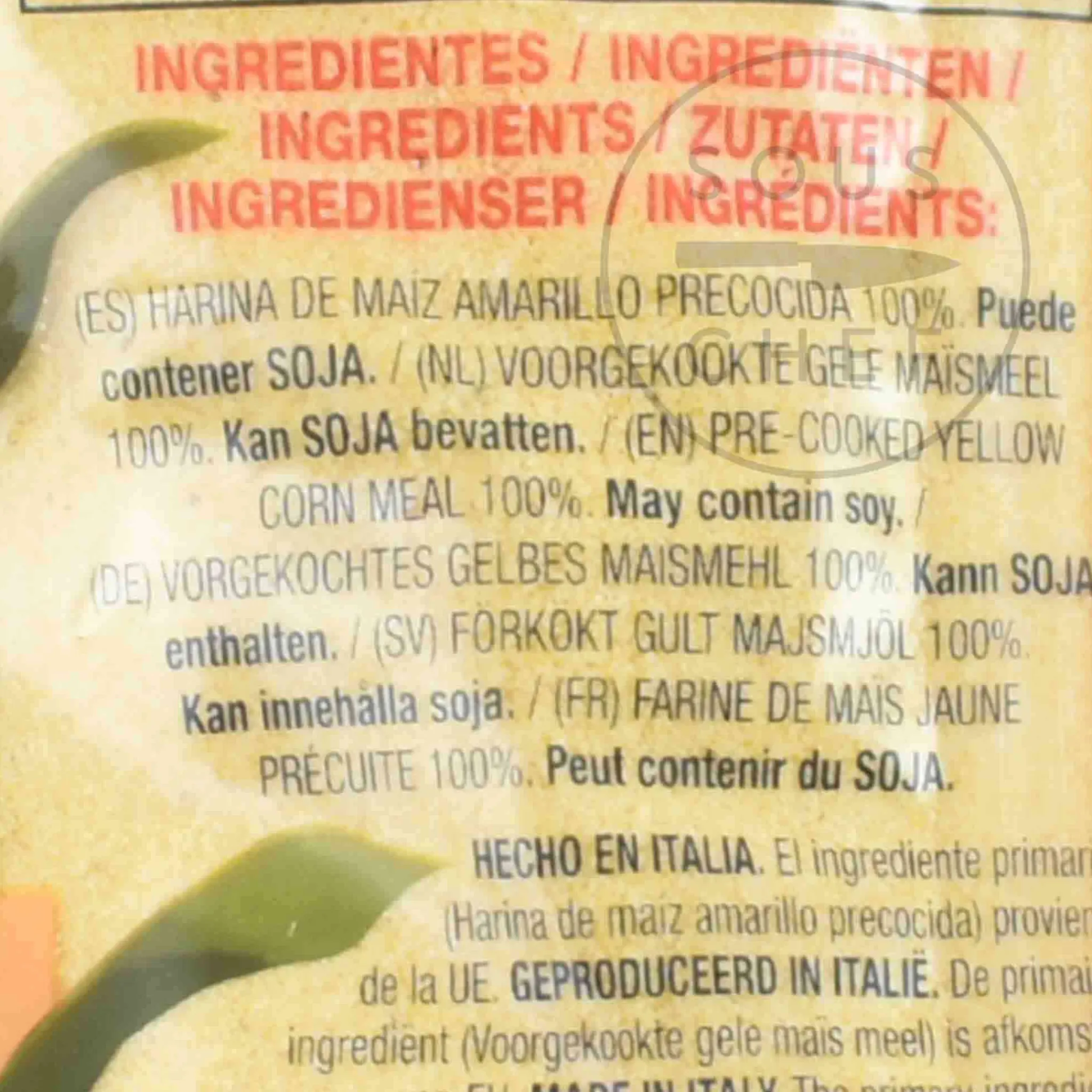 Clearance Harina - Yellow, 1kg Ingredients Brands|Italian Ingredients