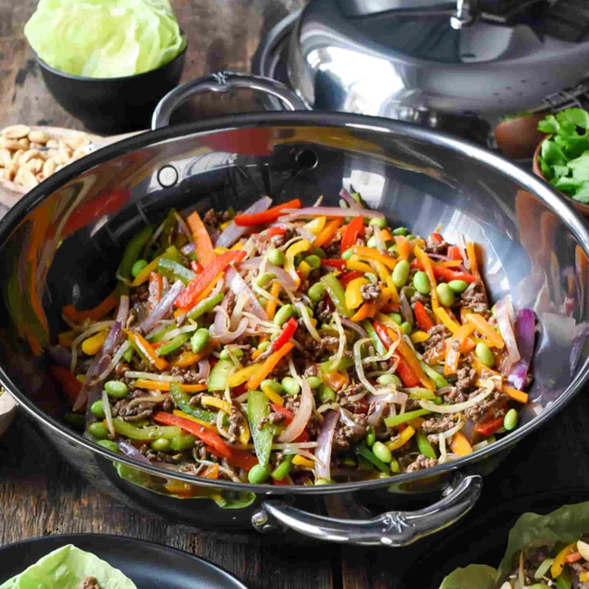 Clearance Nanobond Wok with Lid, 36cm Pots & Pans