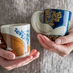 Hezha Blue Mug with Bird, 8cm Crockery & Dinnerware|Tableware Brands
