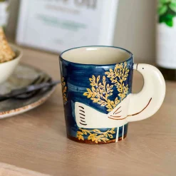 Hezha Blue Mug with Bird, 8cm Crockery & Dinnerware|Tableware Brands