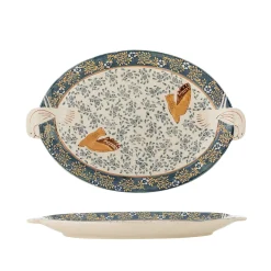Best Hezha Blue Stoneware Serving Platter, 34x25cm Tableware Brands