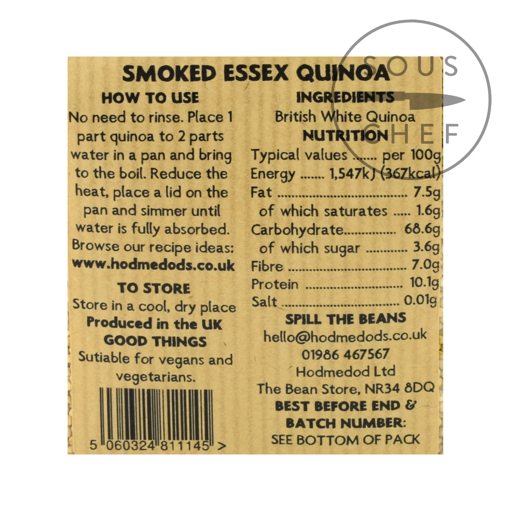 British Smoked Quinoa, 300g Ingredients Brands|Made In The Uk