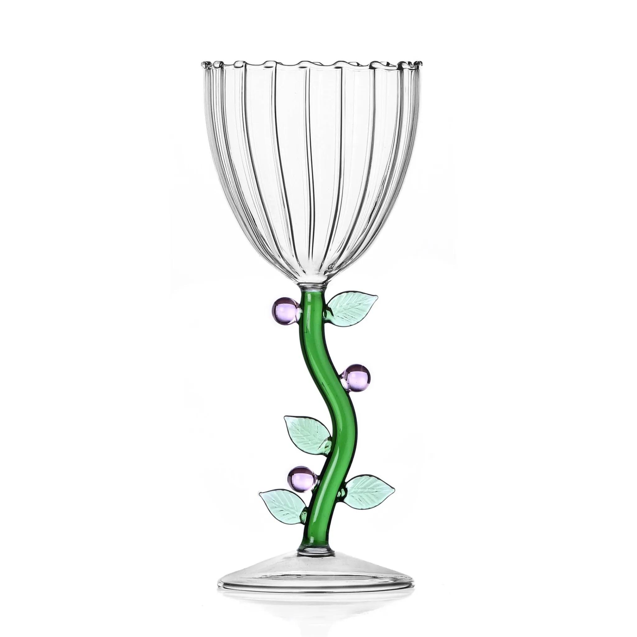 Hot Pink Flower Optical Wine Glass, 280ml Table Setting|Drinking Glasses
