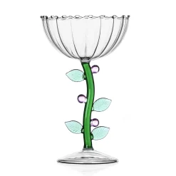 Outlet Pink Flower Optical Coupe Glass, 240ml Table Setting|Drinking Glasses