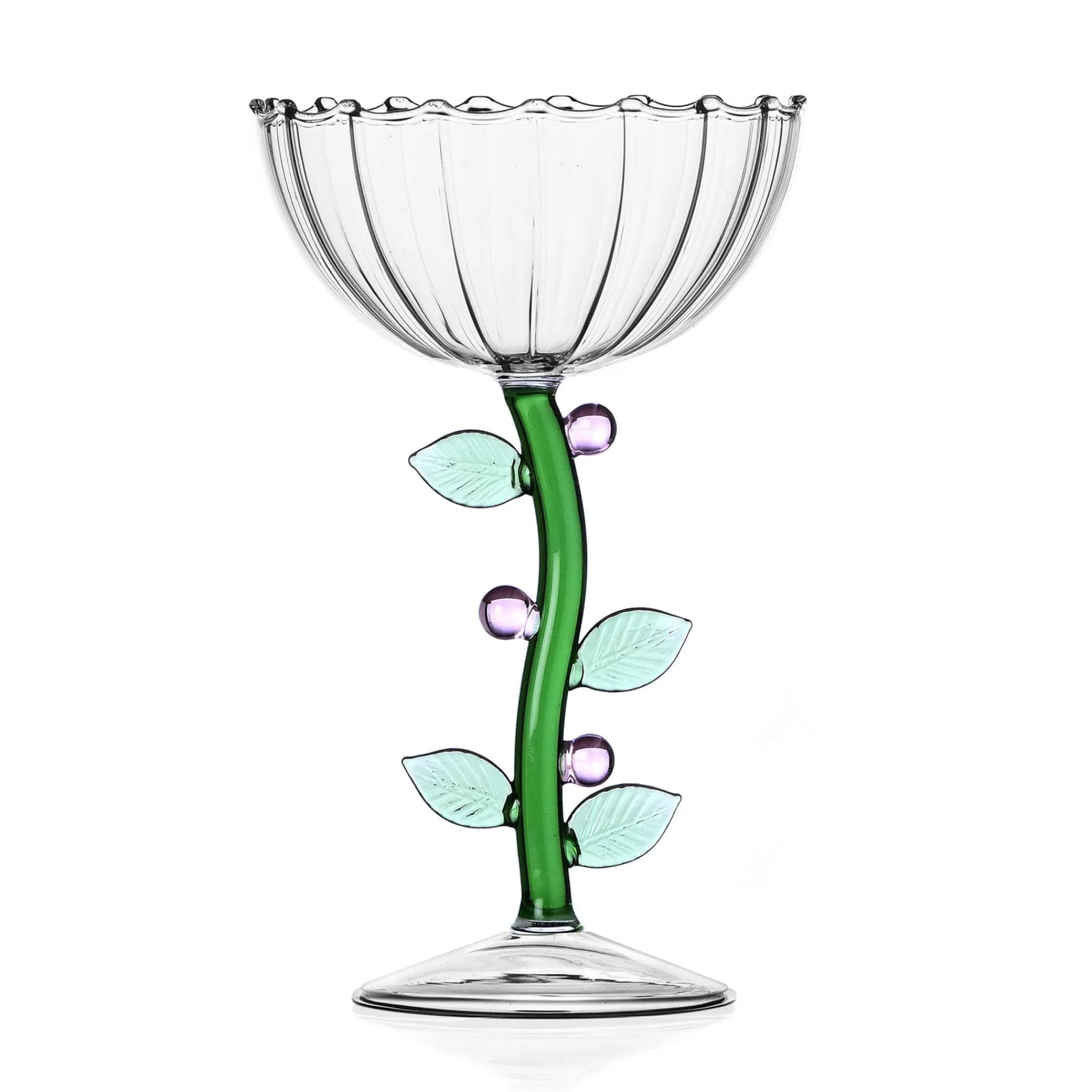 Outlet Pink Flower Optical Coupe Glass, 240ml Table Setting|Drinking Glasses