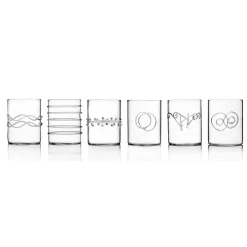 Sale Set of 6 Assorted Water Tumblers, Clear Table Setting|Drinking Glasses