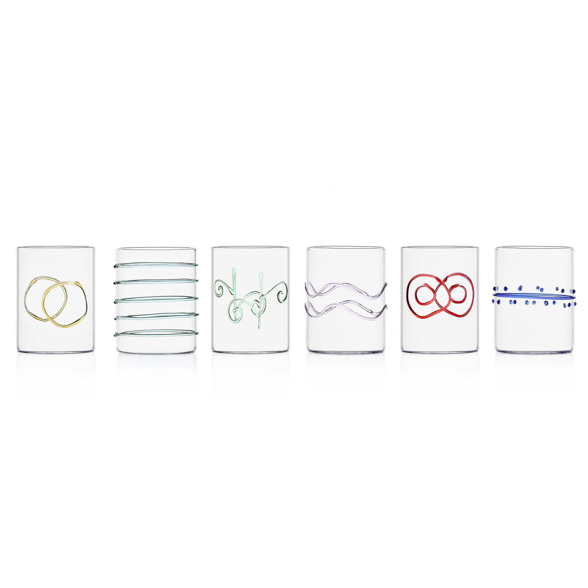 Set of 6 Assorted Water Tumblers, Assorted Colours Tableware Brands|Table Setting