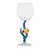 Sale Yellow Fish and Seaweed Wine Glass, 350ml Tableware Brands|Table Setting