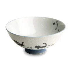 Hot Japanese Cat with Footprints Rice Bowl, 14cm Japanese Ingredients|Crockery & Dinnerware