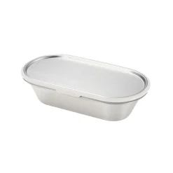 Online Japanese Grey Rim Stainless Steel Lunch Box, 21x11cm Japanese Ingredients|Food Storage & Containers