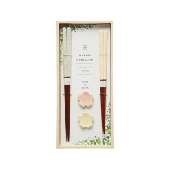 Japanese Sakura Blossom Lancewood Chopstick Gift Set Japanese Ingredients|Cutlery