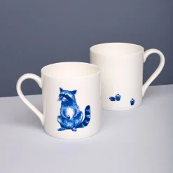 Clearance Blue Raccoon with Cupcakes Mug, 300ml Crockery & Dinnerware|Tableware Brands