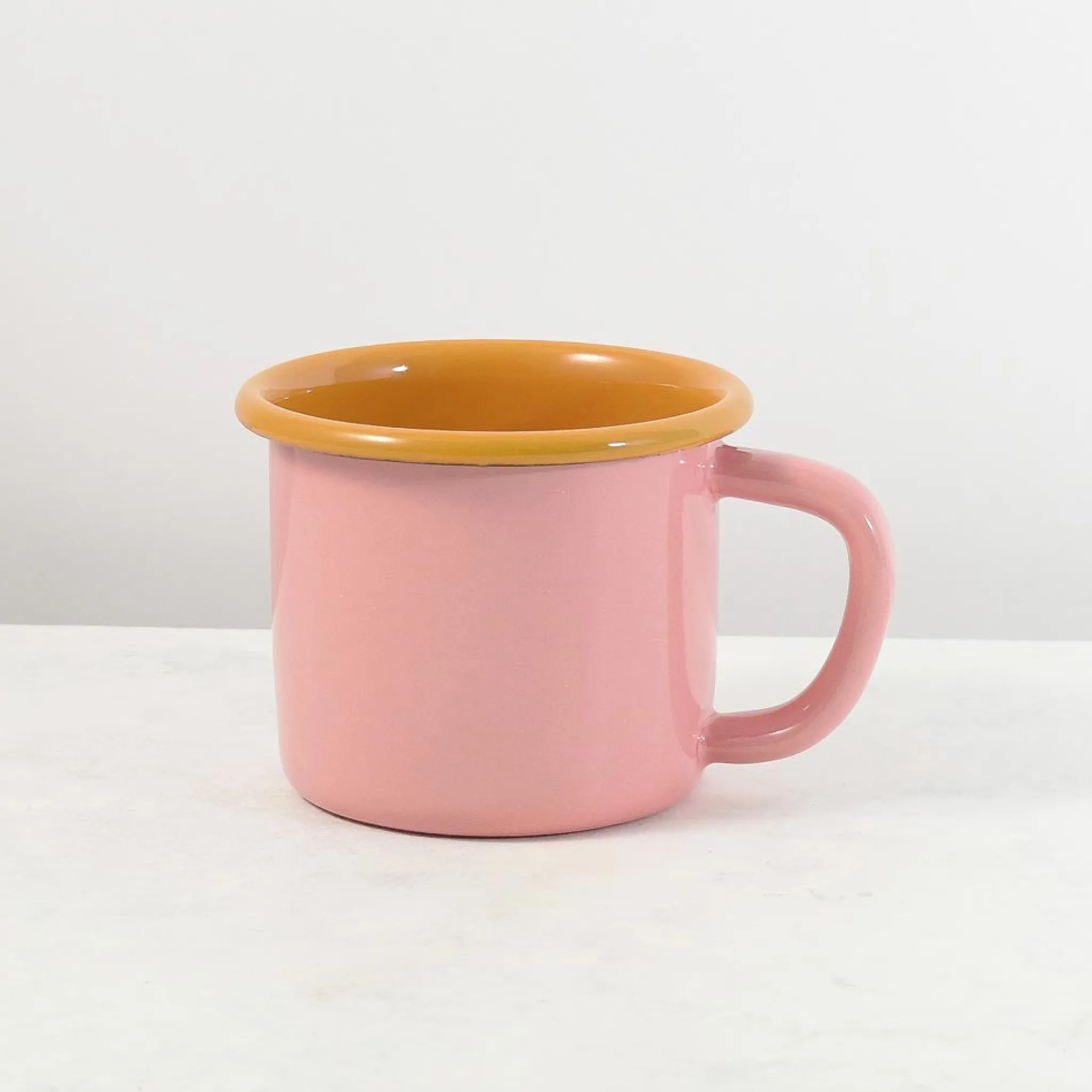 Outlet Kapka x Sous Chef Colourblock Enamel Mug, Pink & Yellow, 350ml Crockery & Dinnerware|Tableware Brands
