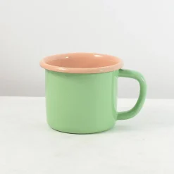 Sale Kapka x Sous Chef Colourblock Enamel Mug, Green & Pink, 350ml Crockery & Dinnerware|Tableware Brands