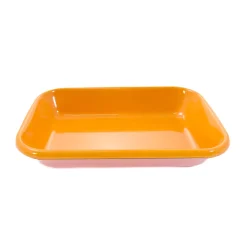 New Kapka x Sous Chef Colourblock Enamel Roasting Dish, 21cm, Pink & Yellow Baking Supplies & Equipment