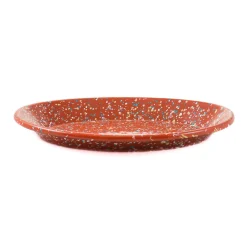 Clearance x Sous Chef Rust Splatter Enamel Oval Serving Tray, 31cm Tableware Brands
