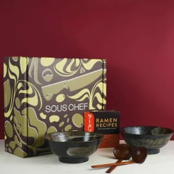 Karasuba-Iro Ramen Bowl Set Japanese Ingredients|Japanese Tableware