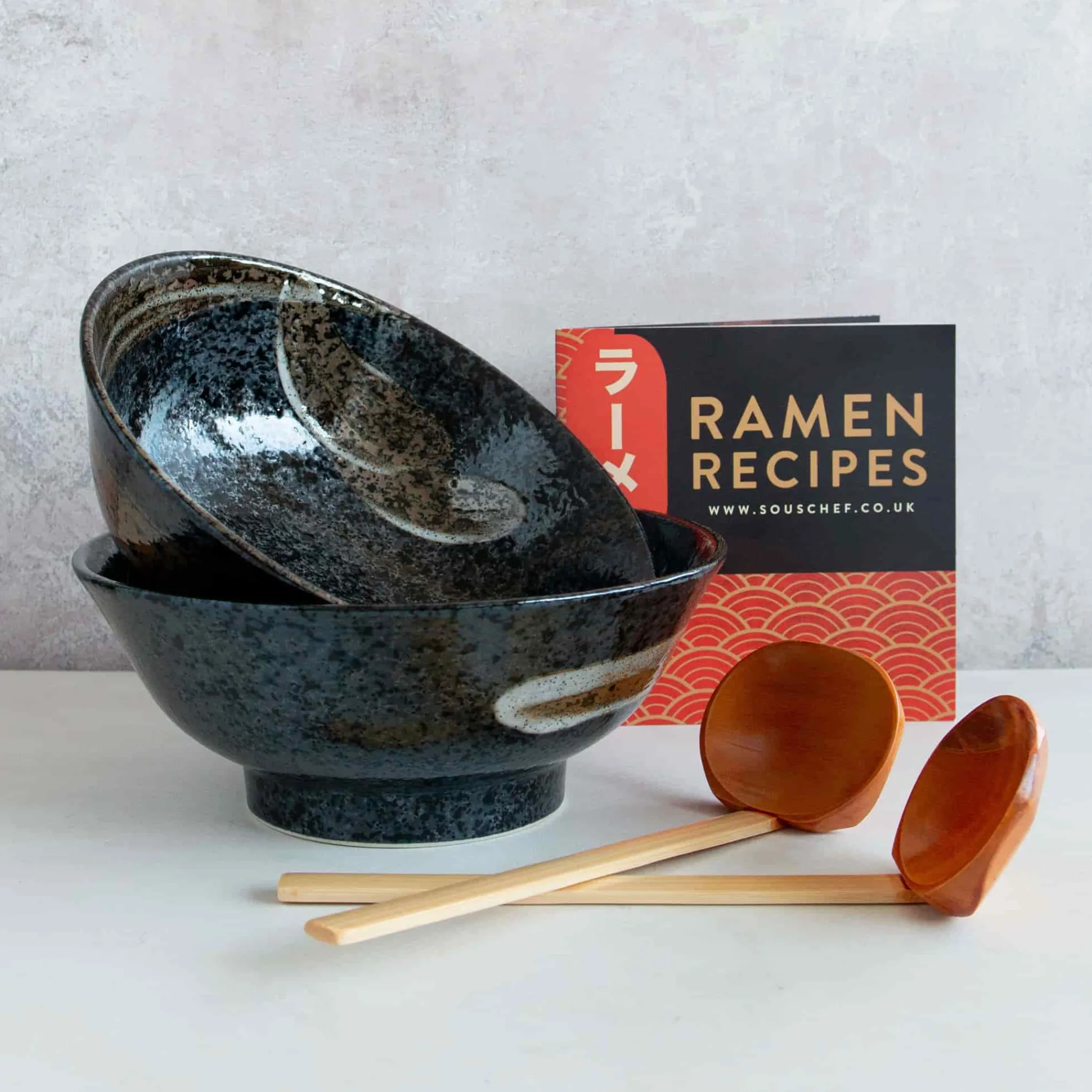 Karasuba-Iro Ramen Bowl Set Japanese Ingredients|Japanese Tableware