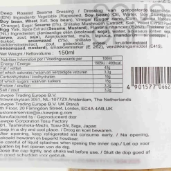 Best No MSG Deep-Roasted Sesame Dressing, 150ml Ingredients Brands|Japanese Ingredients