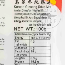 Discount Korean Ginseng Soup Mix, 100g Ingredients Brands|Chinese Ingredients