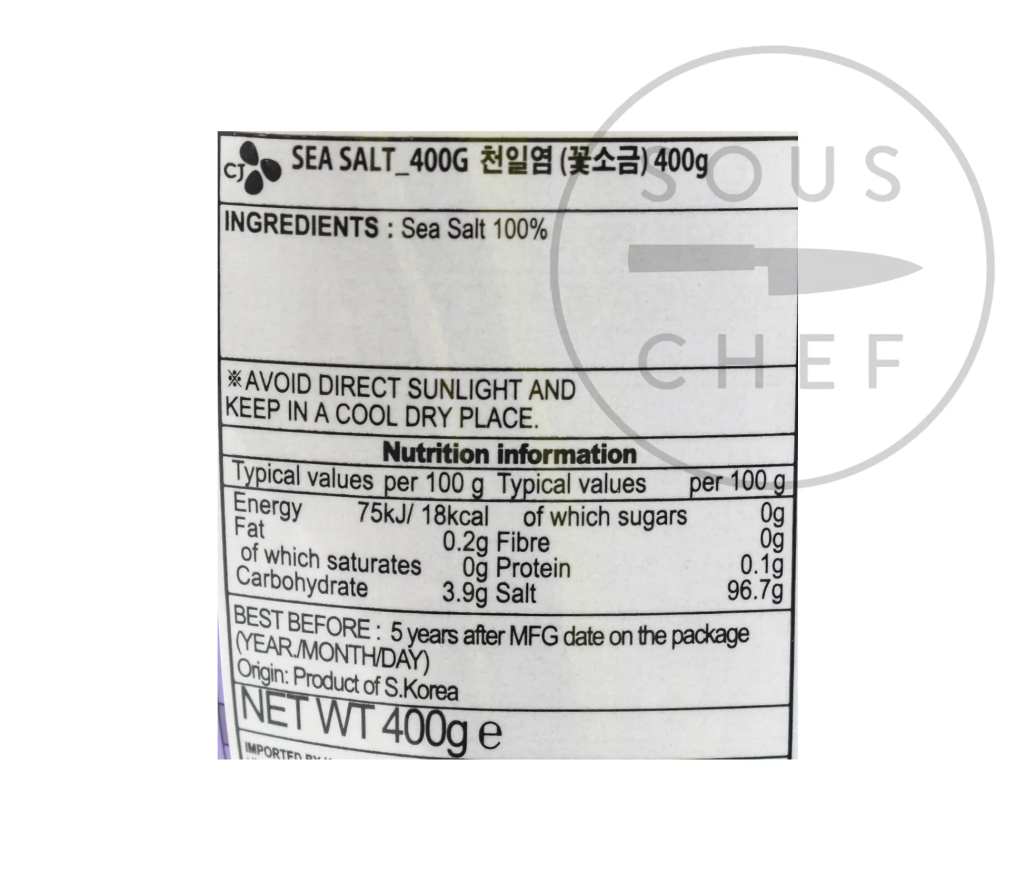 New Korean Solar Sea Salt Flakes, 400g Ingredients Brands|Korean Ingredients