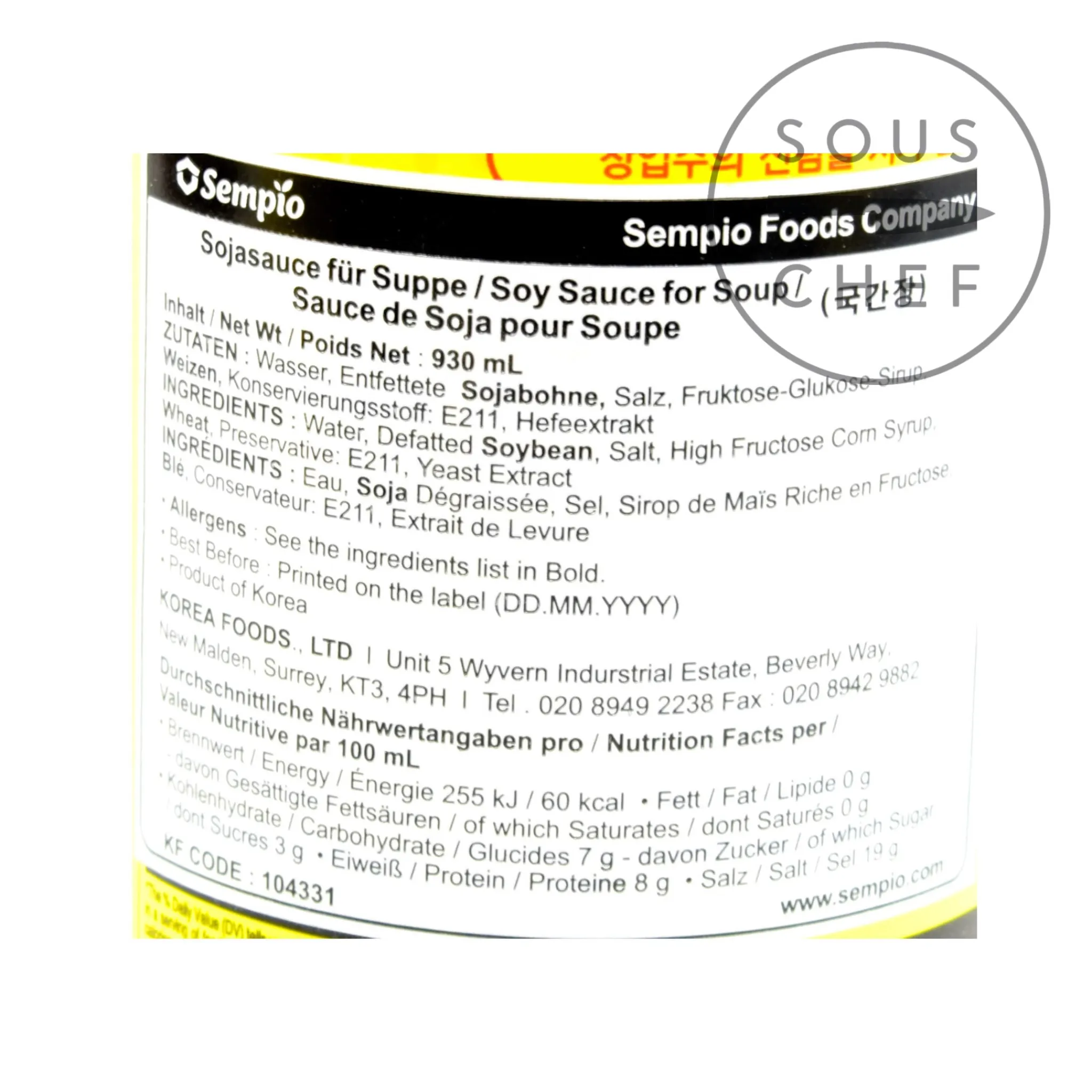 New Korean Soy Sauce For Soup, 860ml Ingredients Brands|Korean Ingredients