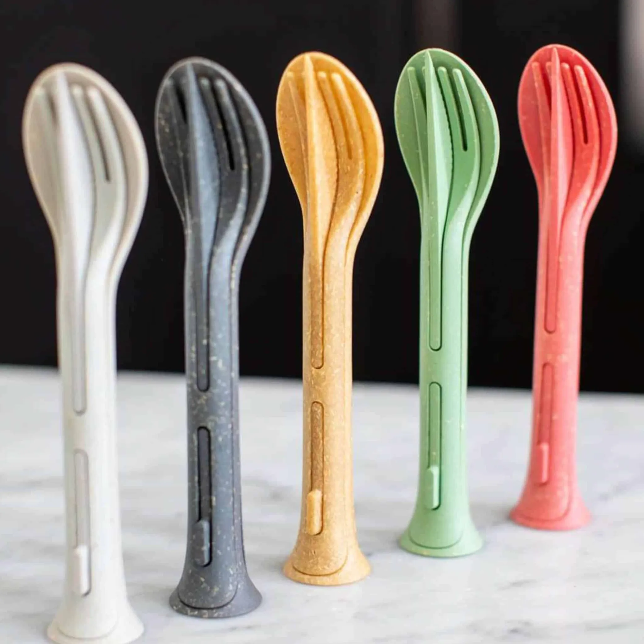 New Klikk Pocket Stacking Cutlery Set, Green Picnicware|Cutlery