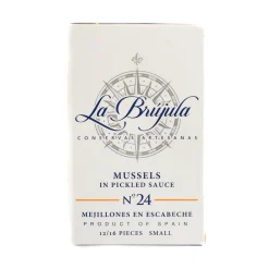 Clearance La Brujula Galician Mussels in Escabeche, 110g Spanish Ingredients|Tinned Fish & Seafood