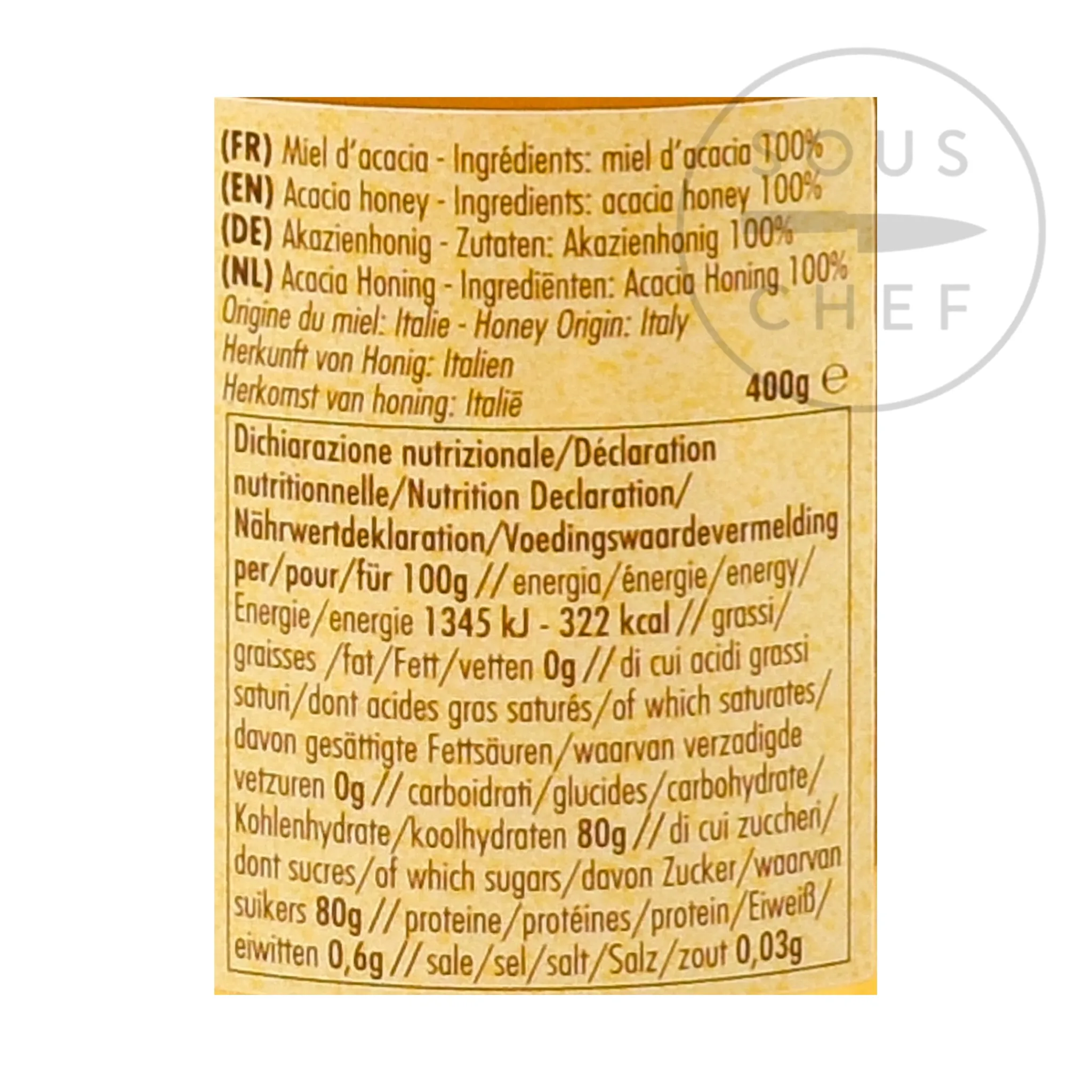 Acacia Honey, 400g Ingredients Brands|Italian Ingredients