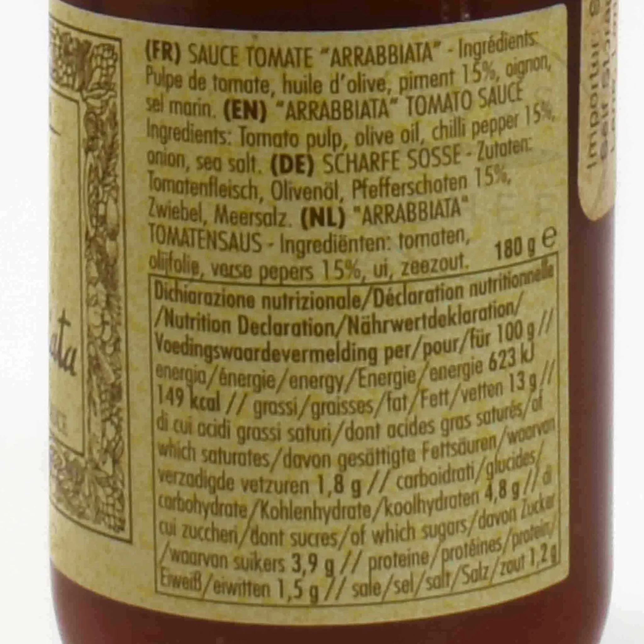 Clearance Arrabbiata Tomato Sauce, 180g Italian Ingredients|Sauces & Condiments