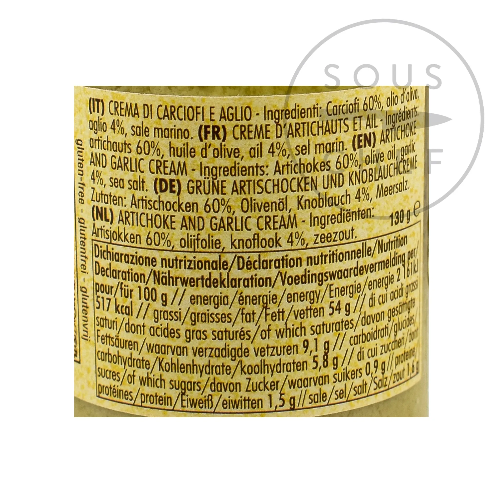 New Artichoke And Garlic Cream, 130g Italian Ingredients|Sauces & Condiments