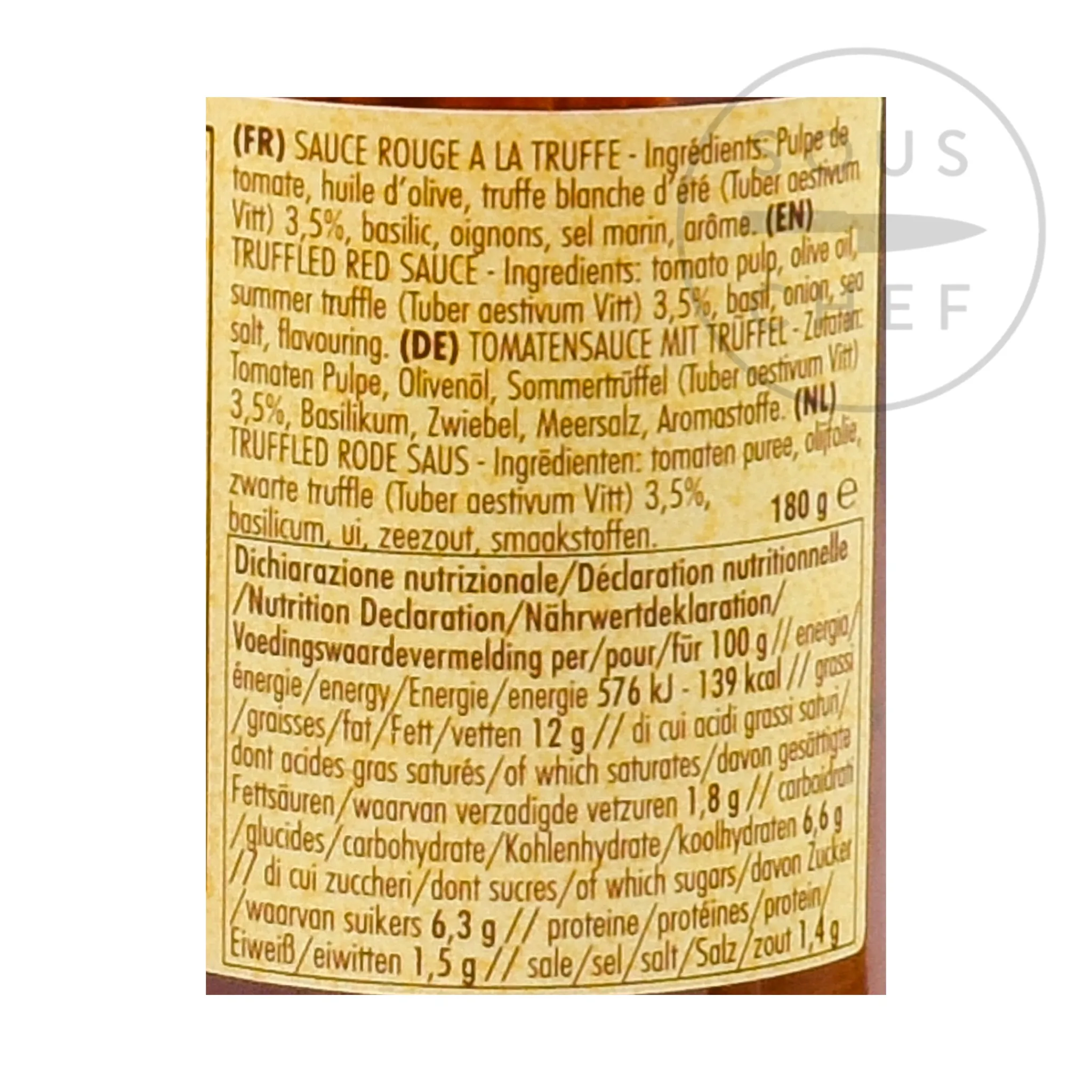 New Truffled Red Sauce, 180g Ingredients Brands|Italian Ingredients