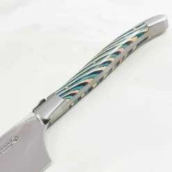 Sale Turquoise Hard Cheese Knife, Striped Wood Kitchen Knives