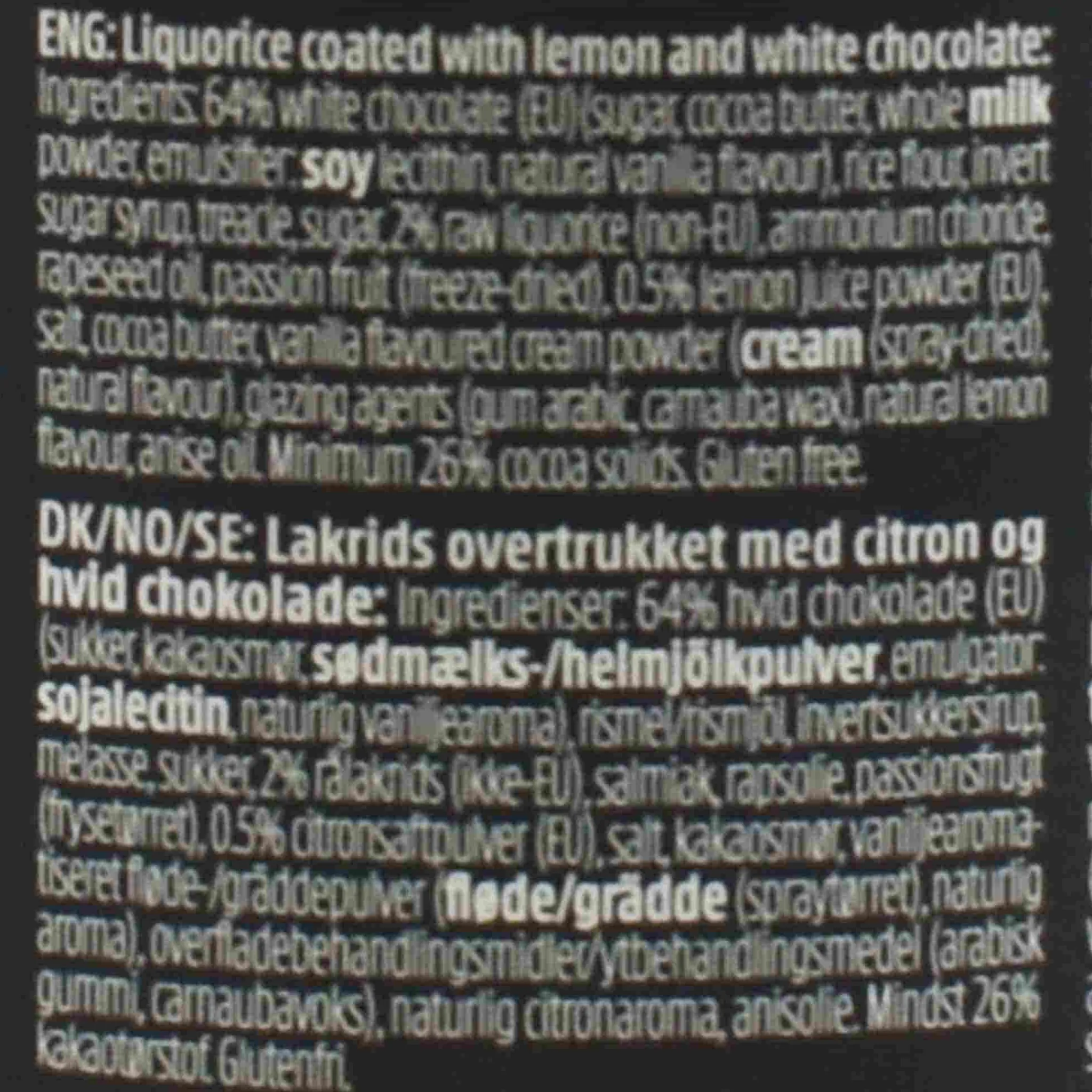 Summer Lemon Liquorice Ingredients Brands|Chocolate & Sweets