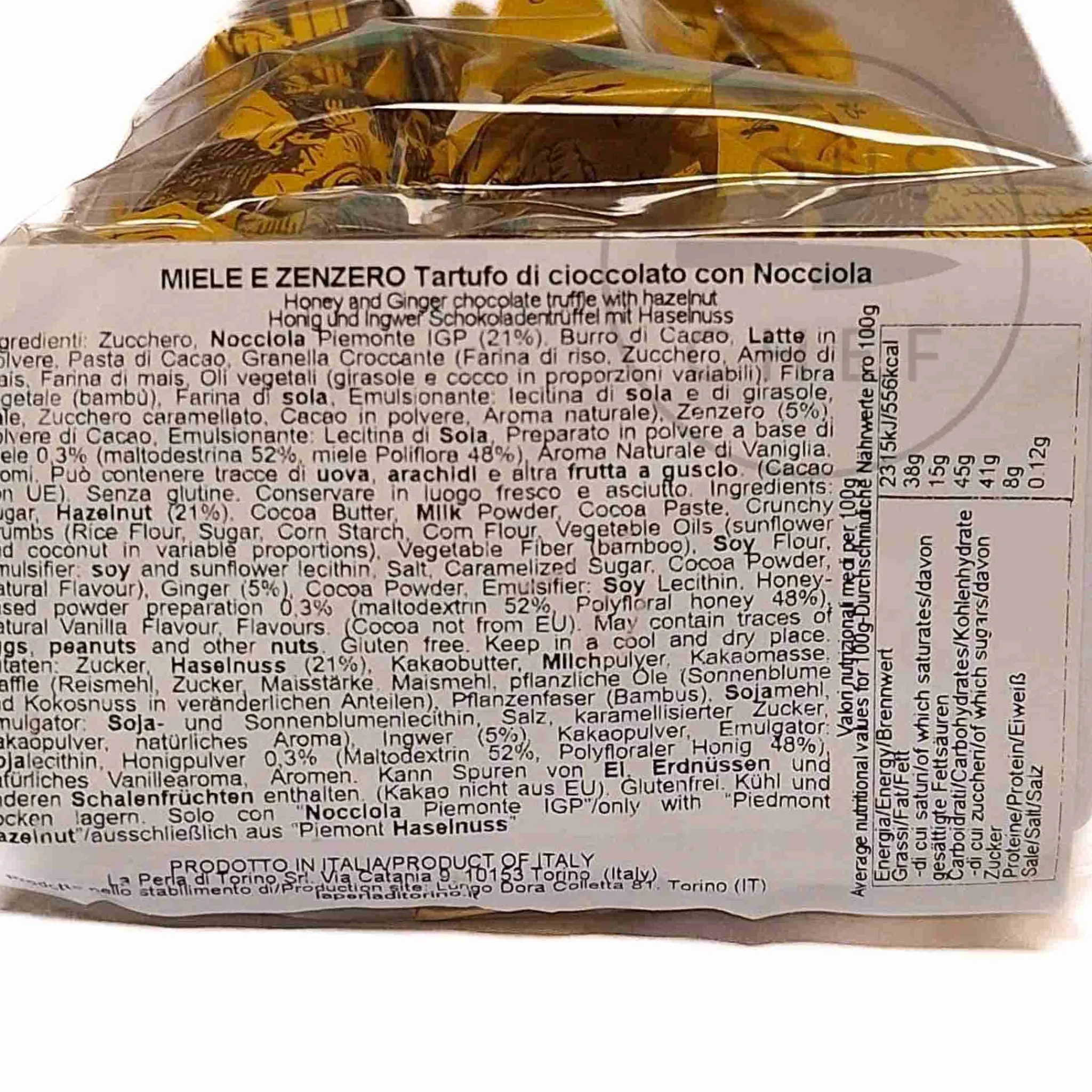 Online Honey & Ginger Milk Chocolate Truffles, 200g Ingredients Brands|Italian Ingredients